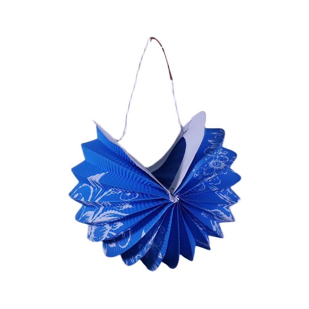 Uncle Gyi Floral Pumpkin Paper Lantern 10PCS x 1Pack Blue