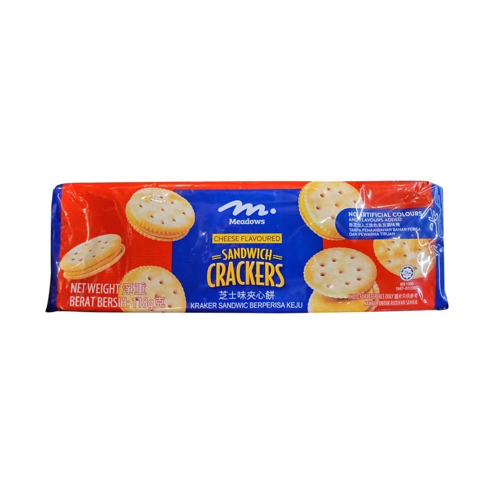 Meadows Sandwich Crackers Cheese 118G
