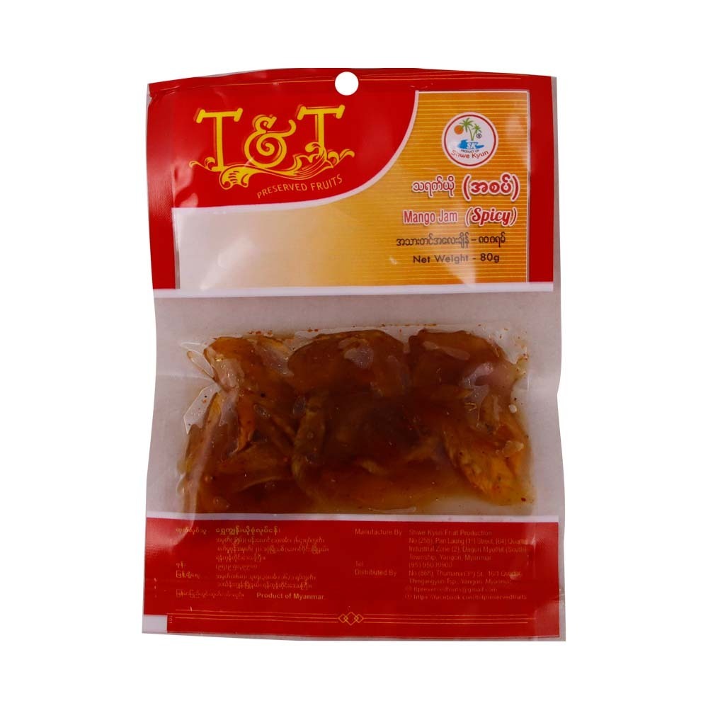T & T Perserved Spicy Mango 80G